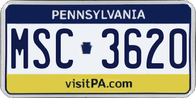 PA license plate MSC3620