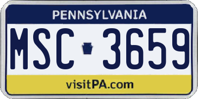 PA license plate MSC3659