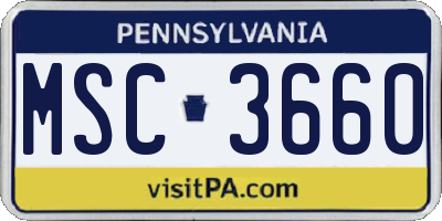 PA license plate MSC3660