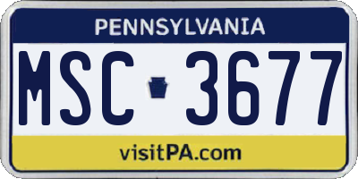 PA license plate MSC3677