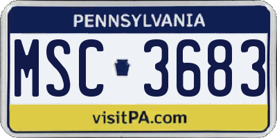 PA license plate MSC3683