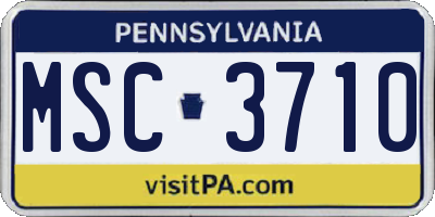 PA license plate MSC3710