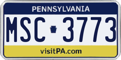 PA license plate MSC3773