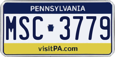 PA license plate MSC3779