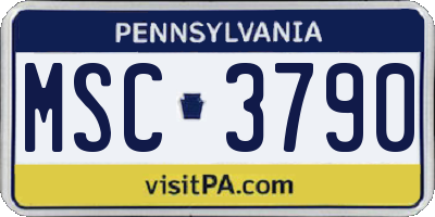 PA license plate MSC3790