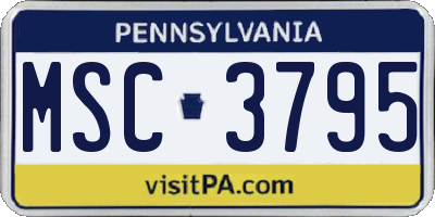 PA license plate MSC3795