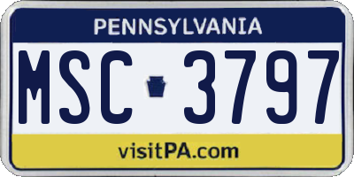 PA license plate MSC3797