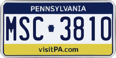 PA license plate MSC3810