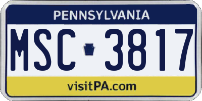 PA license plate MSC3817