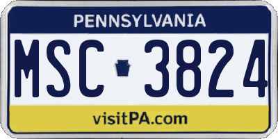 PA license plate MSC3824