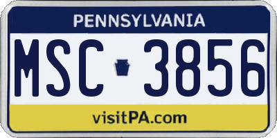 PA license plate MSC3856