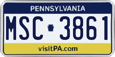 PA license plate MSC3861