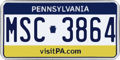 PA license plate MSC3864