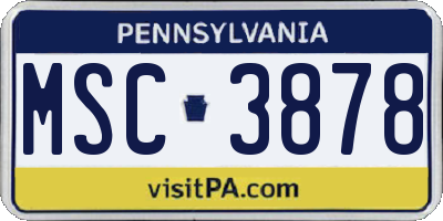 PA license plate MSC3878