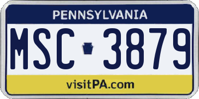PA license plate MSC3879