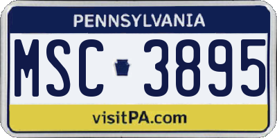 PA license plate MSC3895