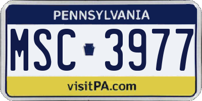 PA license plate MSC3977