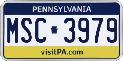 PA license plate MSC3979