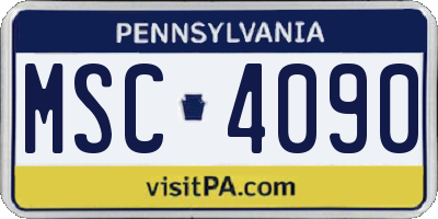 PA license plate MSC4090
