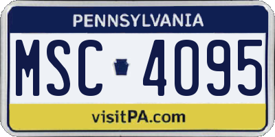 PA license plate MSC4095