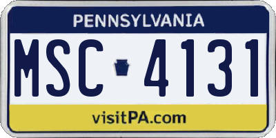 PA license plate MSC4131