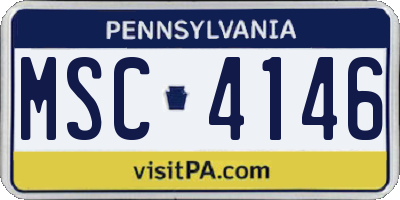 PA license plate MSC4146