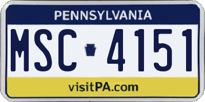 PA license plate MSC4151