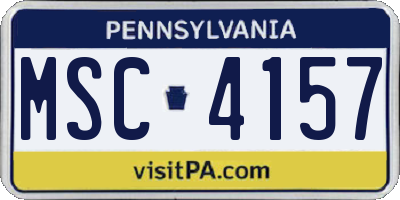 PA license plate MSC4157