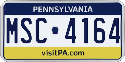 PA license plate MSC4164
