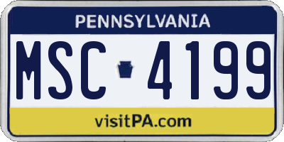 PA license plate MSC4199