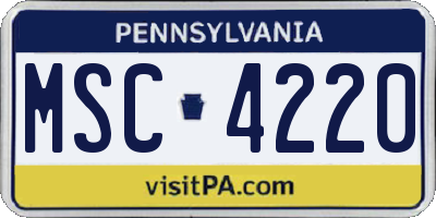 PA license plate MSC4220