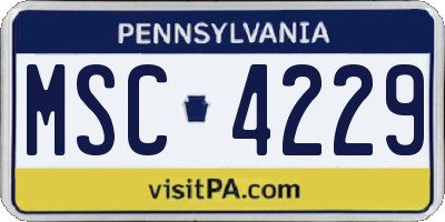 PA license plate MSC4229