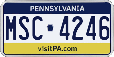 PA license plate MSC4246