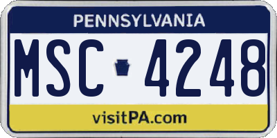 PA license plate MSC4248