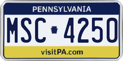 PA license plate MSC4250