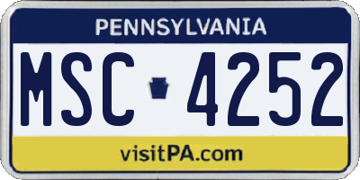 PA license plate MSC4252