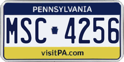 PA license plate MSC4256