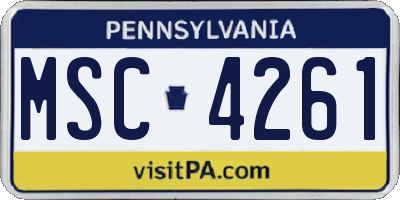 PA license plate MSC4261