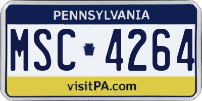 PA license plate MSC4264