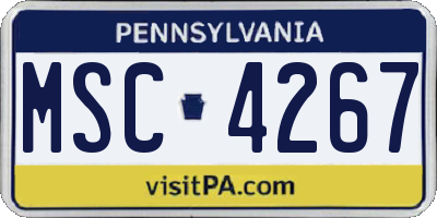 PA license plate MSC4267