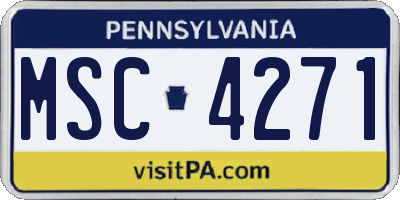PA license plate MSC4271