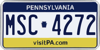 PA license plate MSC4272
