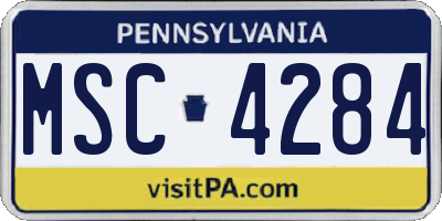 PA license plate MSC4284