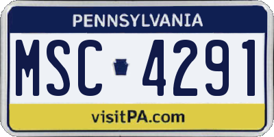 PA license plate MSC4291