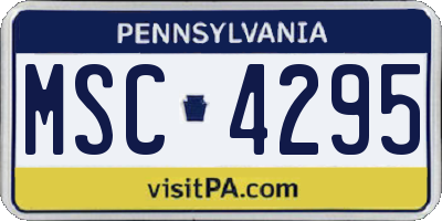 PA license plate MSC4295