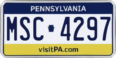 PA license plate MSC4297