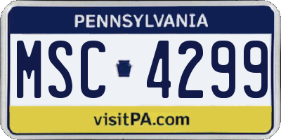 PA license plate MSC4299