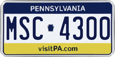 PA license plate MSC4300