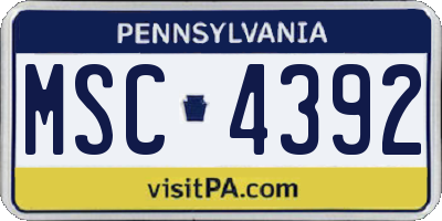 PA license plate MSC4392