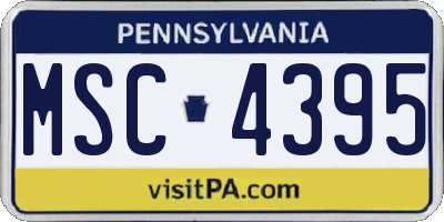 PA license plate MSC4395
